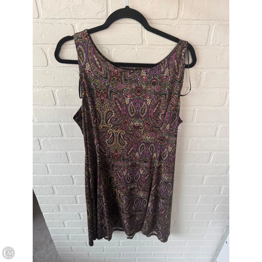 Dress Casual Short By Perceptions In Brown & Purple, Size: Xl
