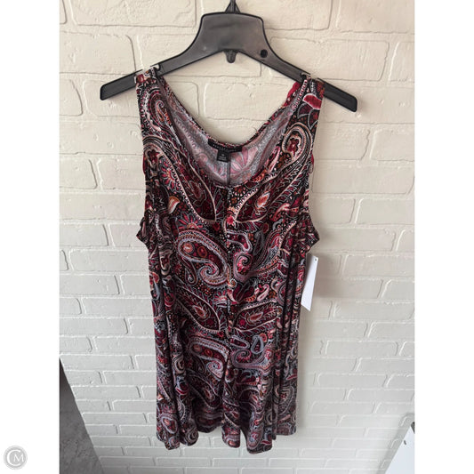 Dress Casual Short By Perceptions In Brown & Red, Size: Xl