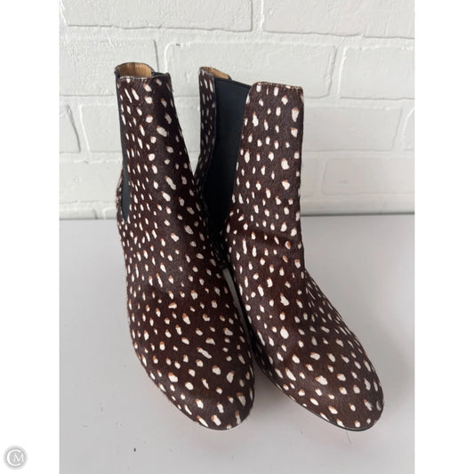 Boots Ankle Heels By J. Crew In Brown & Cream, Size: 9