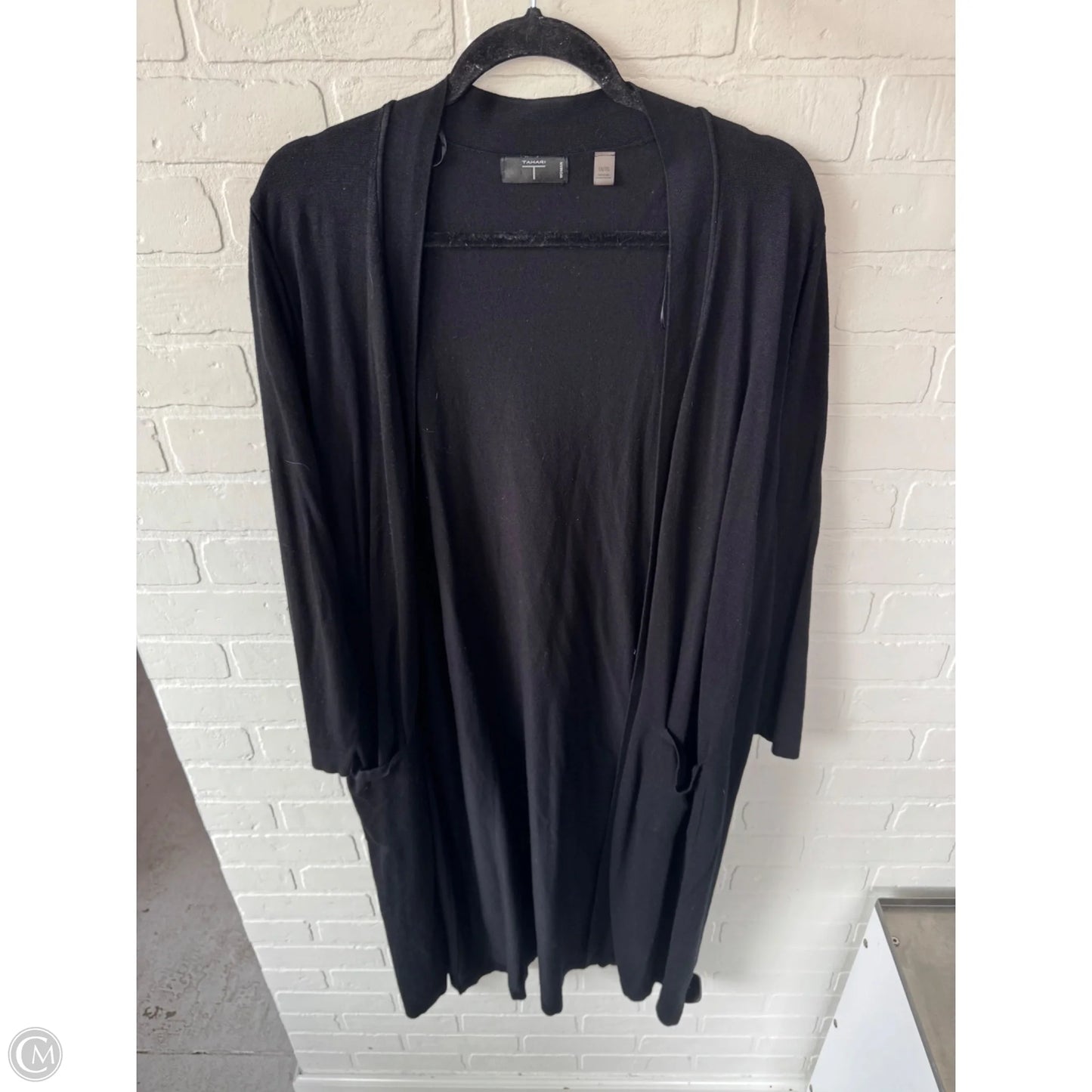 Sweater Cardigan By T Tahari In Black, Size: 1x