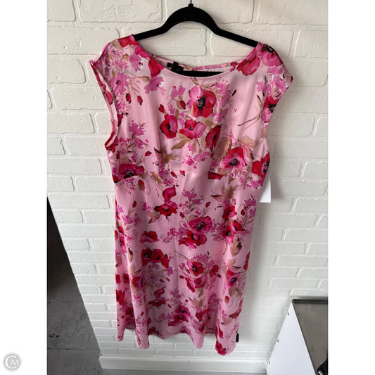 Dress Party Midi By Talbots In Pink & Red, Size: Xl