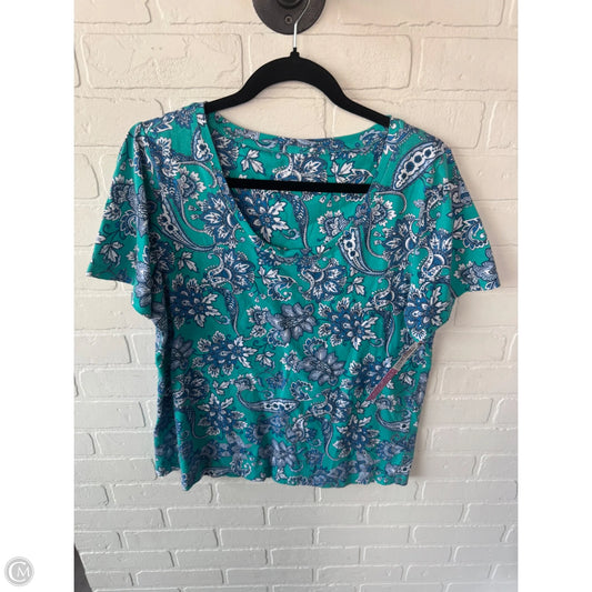 Top Short Sleeve By Soft Surroundings In Blue & Green, Size: L