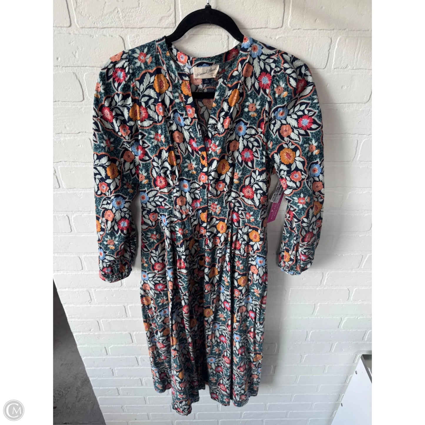 Dress Casual Midi By Universal Thread In Blue & Orange, Size: Xs