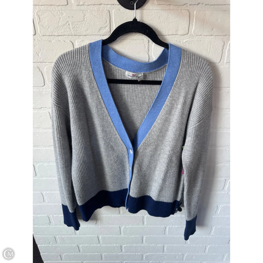 Sweater Cardigan By Vineyard Vines In Blue & Grey, Size: S