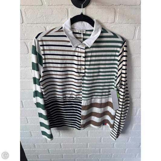 Top Long Sleeve By Kule In Green & White, Size: S