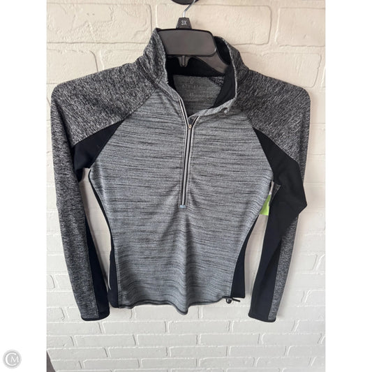 Athletic Top Long Sleeve Collar By Athleta In Black & Grey, Size: Xs