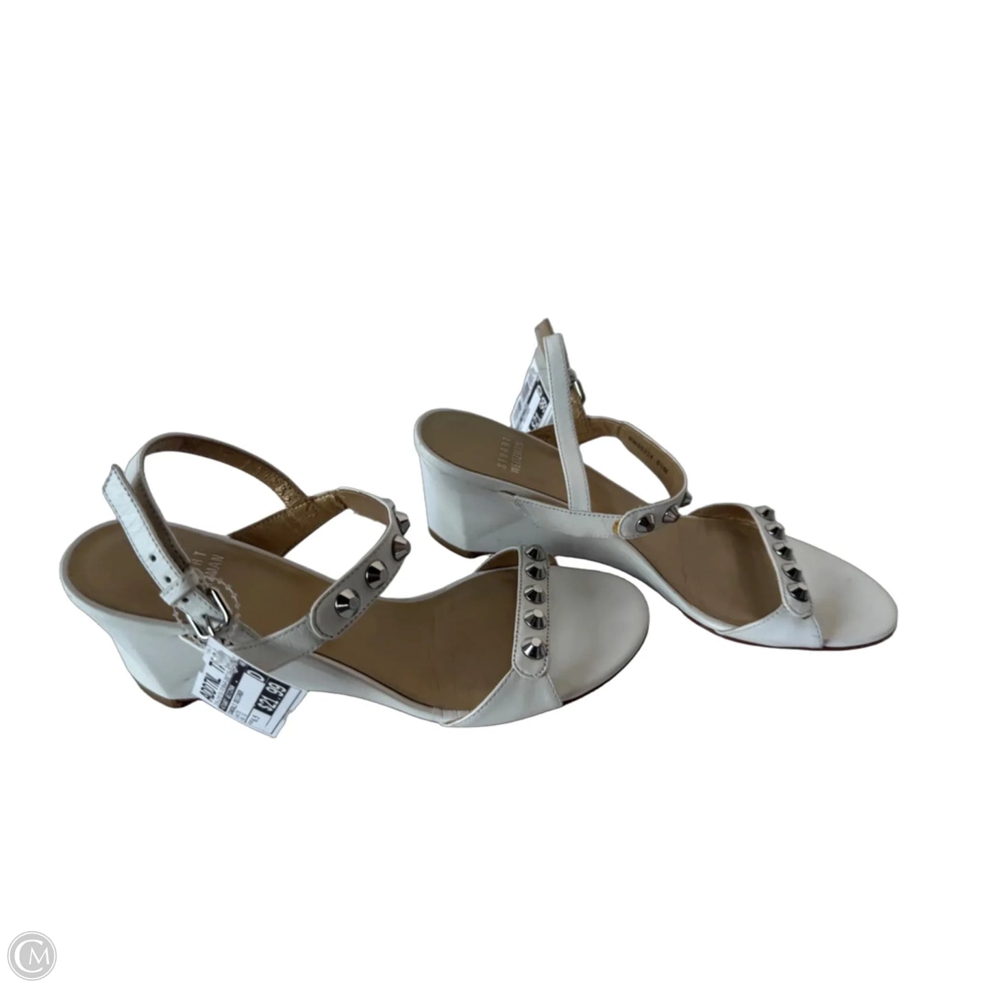 Sandals Designer By Stuart Weitzman In White, Size: 6.5