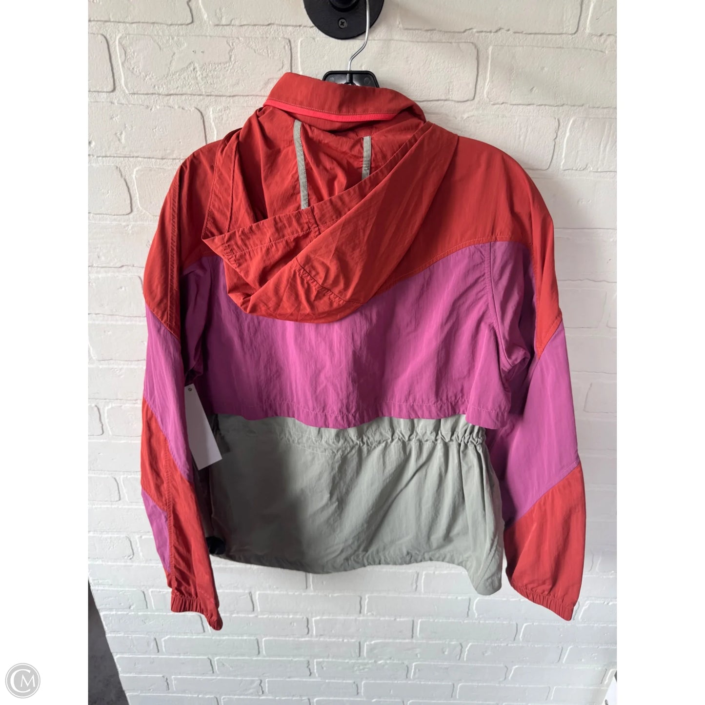 Jacket Windbreaker By Lululemon In Orange & Tan, Size: S