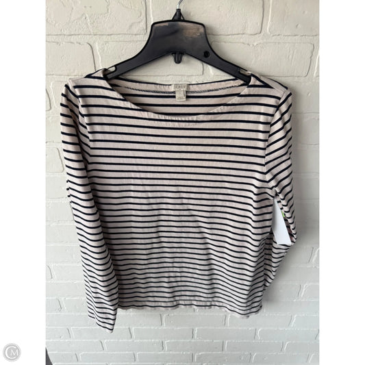 Top Long Sleeve By J. Crew In Black & Cream, Size: L