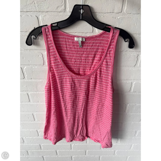 Top Sleeveless Basic By Joie In Pink & White, Size: L