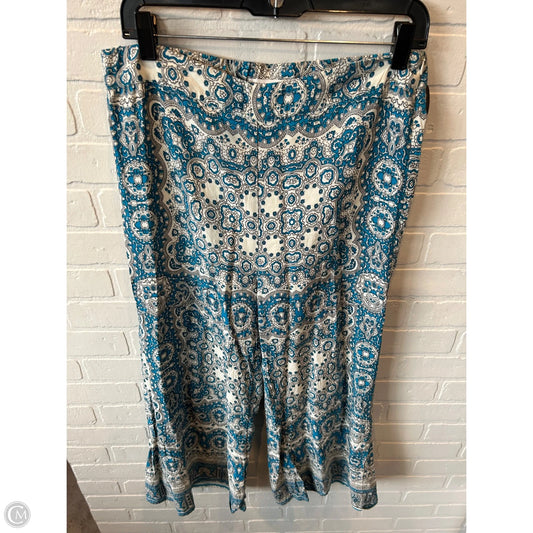 Pants Wide Leg By Anthropologie In Blue & Cream, Size: 10