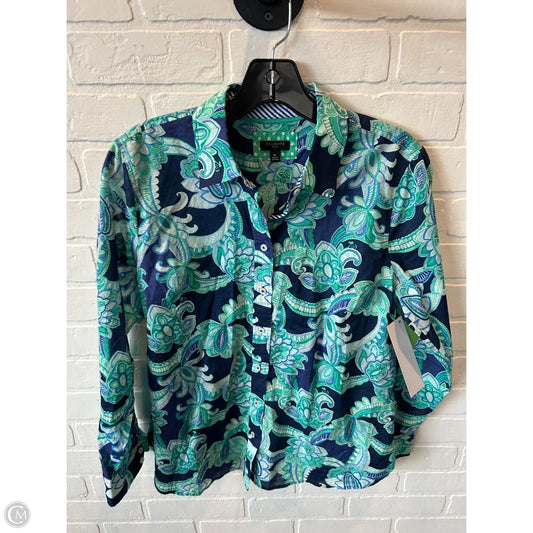 Top Long Sleeve By Talbots In Blue & Green, Size: Mp