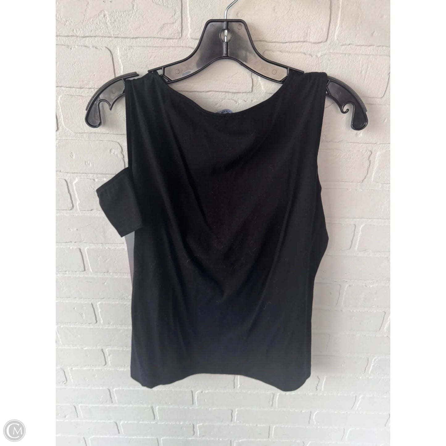 Top Short Sleeve Designer By Lafayette 148 In Black, Size: L