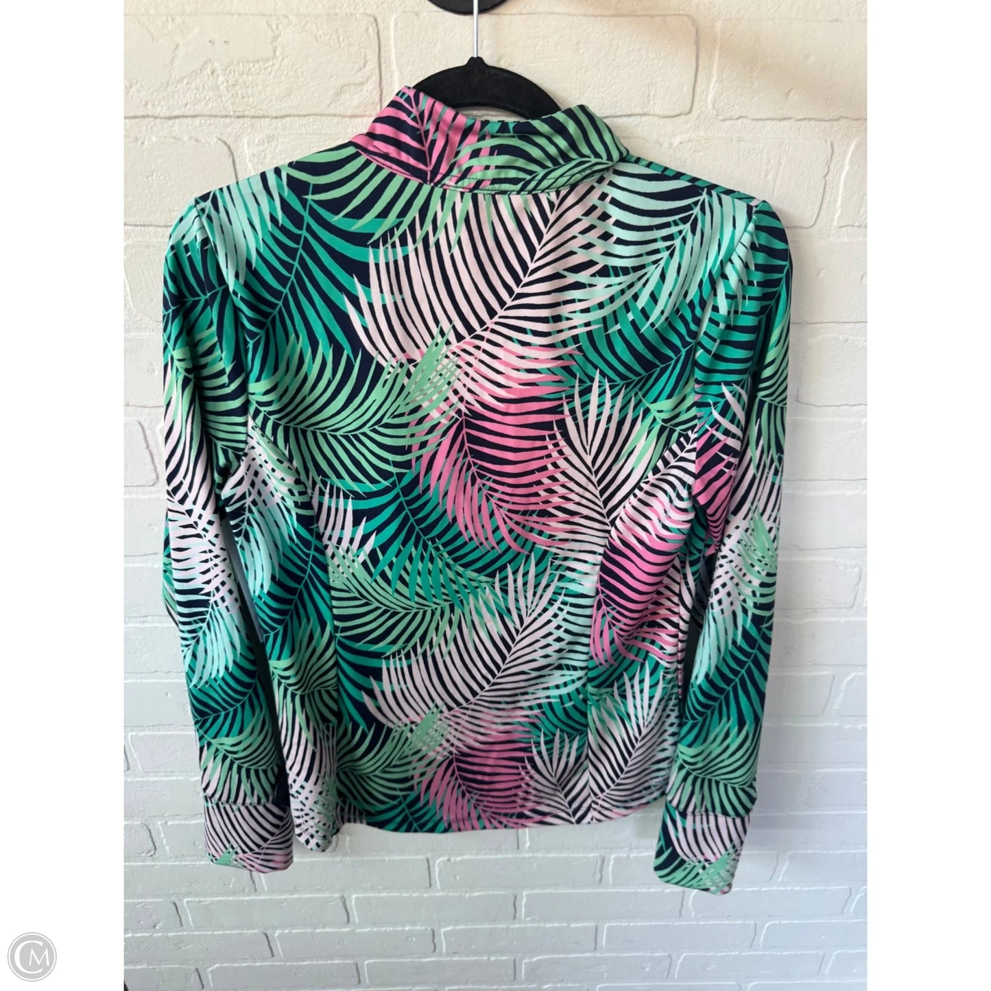 Athletic Top Long Sleeve Collar By Tommy Bahama In Blue & Pink, Size: M