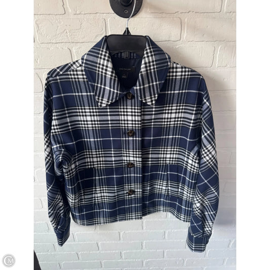 Blazer By Ann Taylor In Blue & White, Size: S