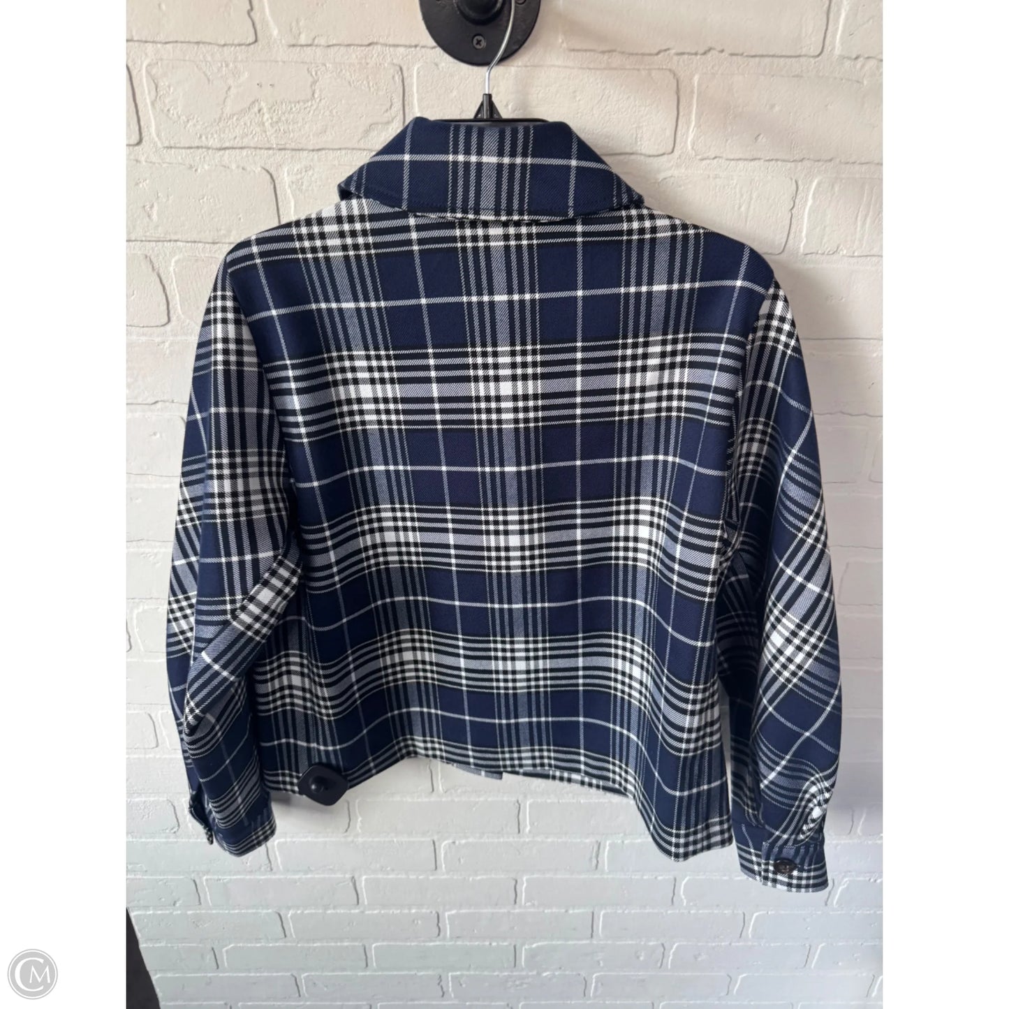 Blazer By Ann Taylor In Blue & White, Size: S