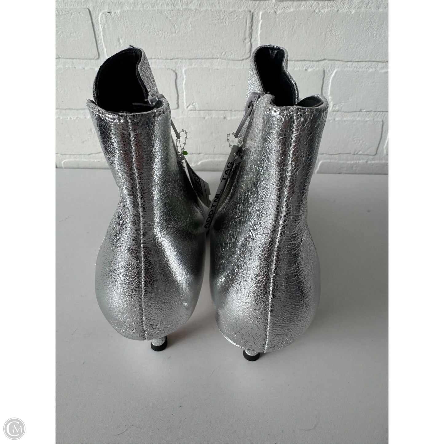 Boots Ankle Heels By Xoxo In Silver, Size: 9.5