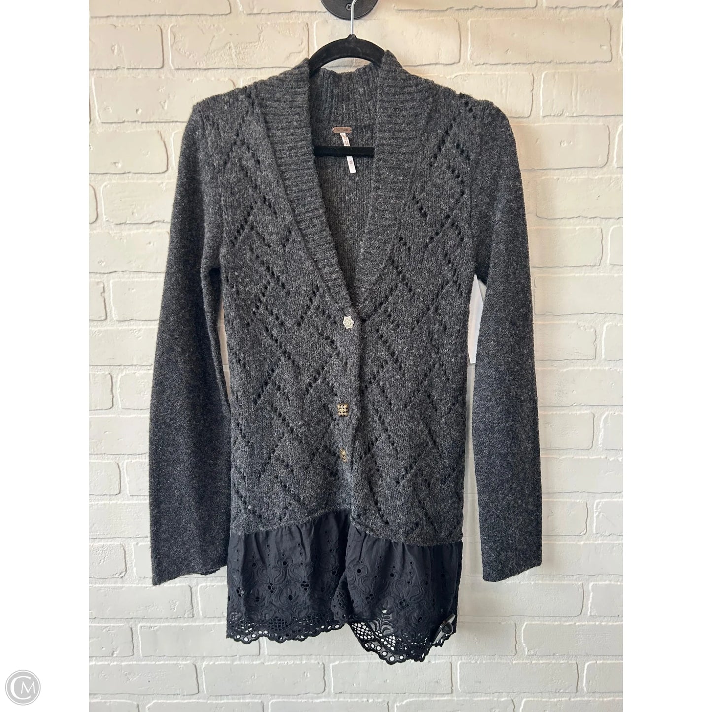 Sweater Cardigan By Free People In Grey, Size: Xs