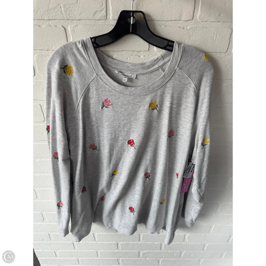 Sweatshirt Crewneck By Workshop In Grey & Pink, Size: 2x