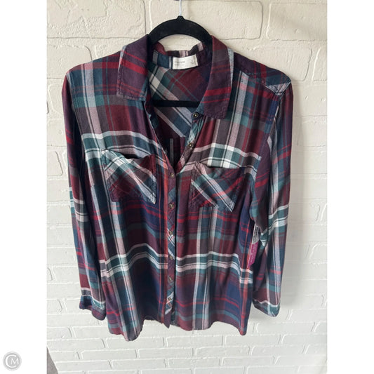 Tunic Long Sleeve By Maurices In Blue & Brown, Size: 0x