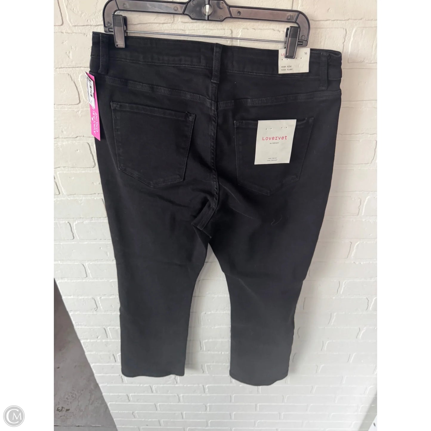 Jeans Flared By Vervet In Black Denim, Size: 16