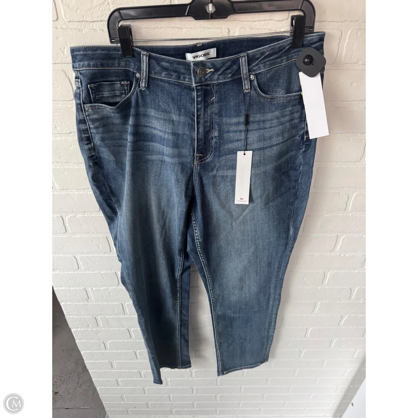 Jeans Straight By Vigoss In Blue Denim, Size: 16
