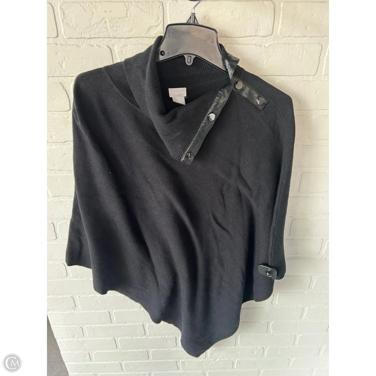 Poncho By Chicos In Black, Size: S