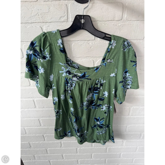 Top Short Sleeve By Lucky Brand In Blue & Green, Size: S