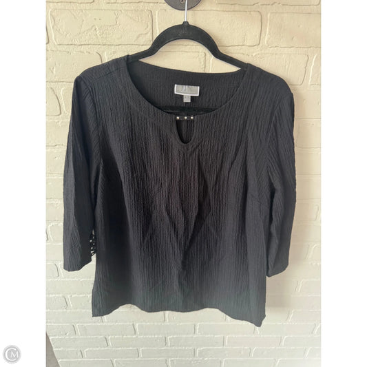 Top 3/4 Sleeve By Jm Collections In Black, Size: S