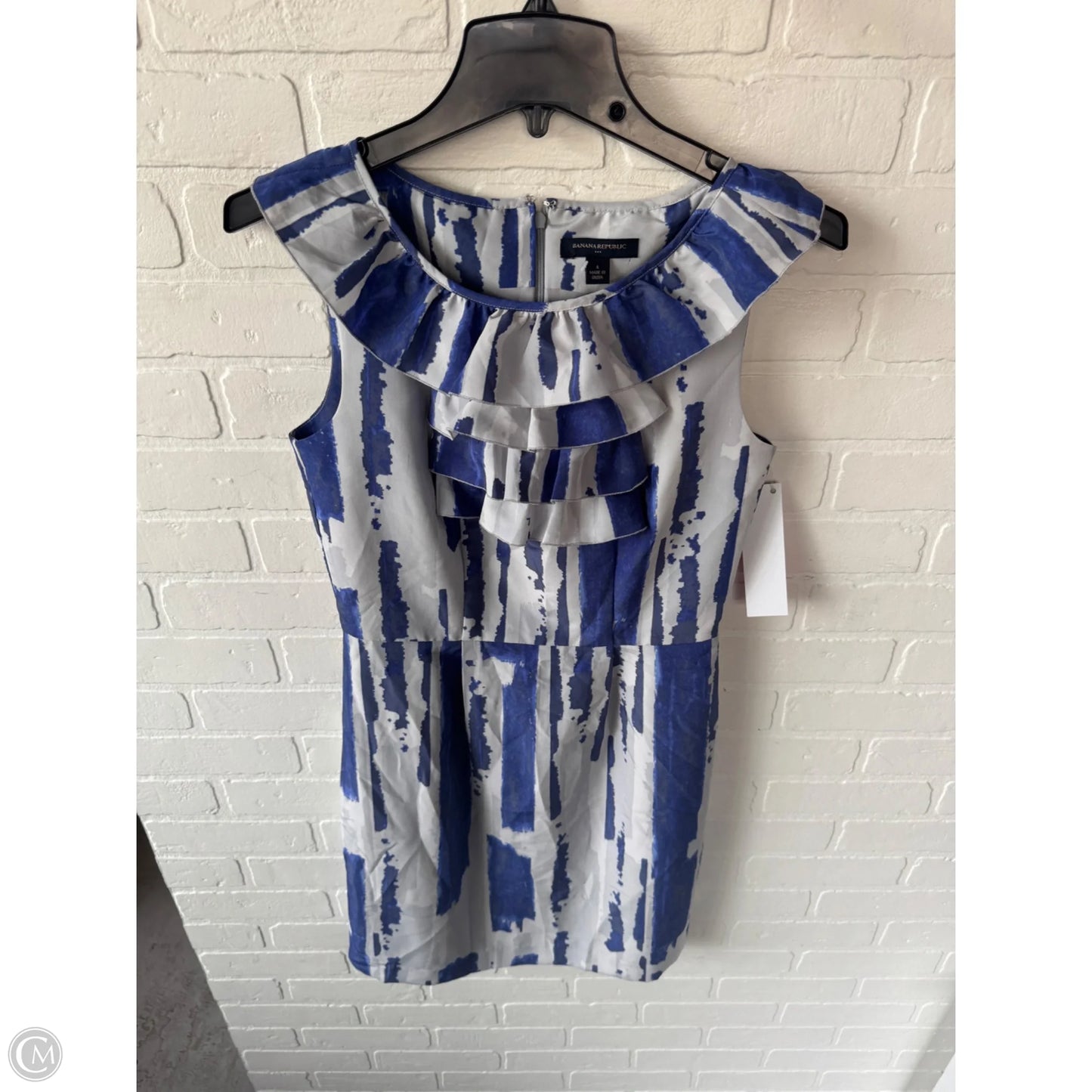 Dress Work By Banana Republic In Blue & Grey, Size: S