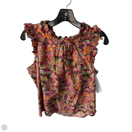 Top Sleeveless By J. Crew In Green & Orange, Size: L