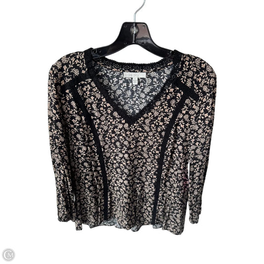Top 3/4 Sleeve By Clothes Mentor In Black & Brown, Size: S