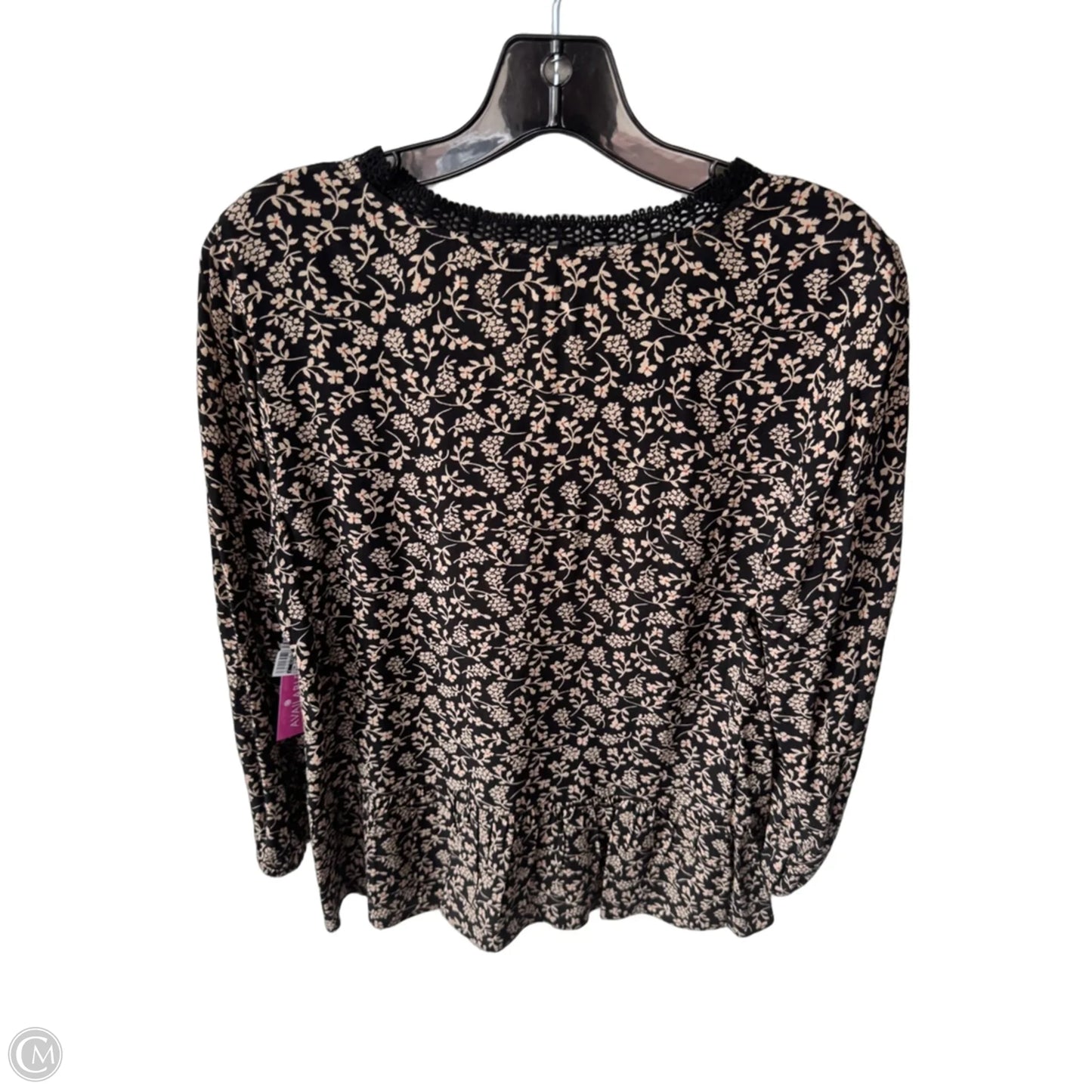 Top 3/4 Sleeve By Clothes Mentor In Black & Brown, Size: S