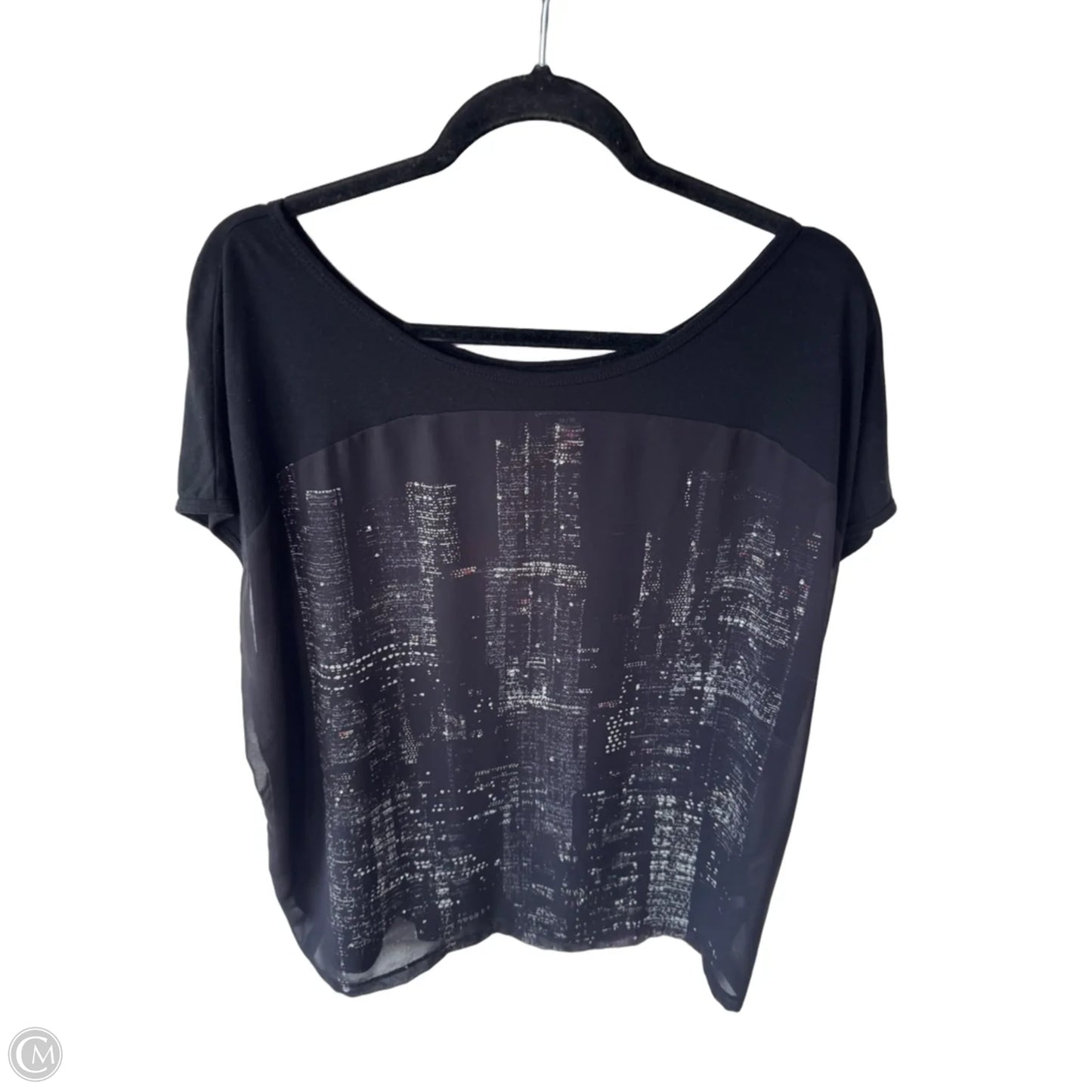 Top Short Sleeve By Lane Bryant In Black & Grey, Size: Xl