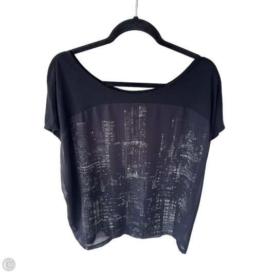 Top Short Sleeve By Lane Bryant In Black & Grey, Size: Xl