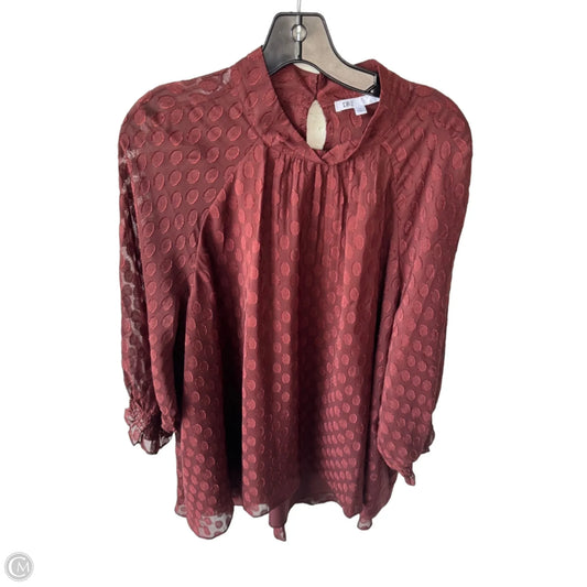 Top 3/4 Sleeve By Dr2 In Brown, Size: Xxl