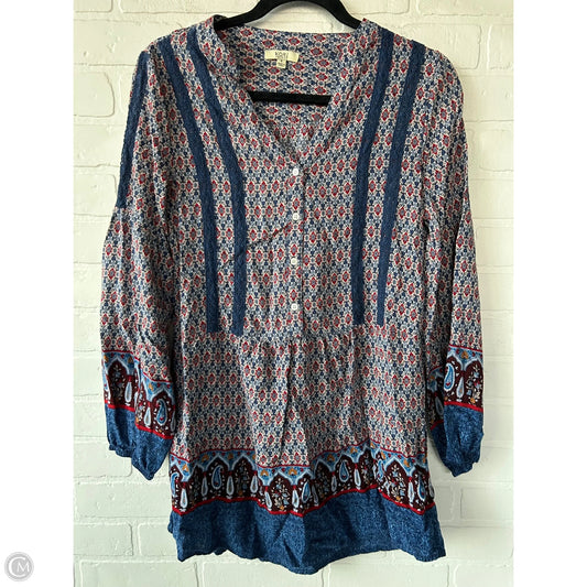 Top Long Sleeve By Kori America In Blue & Red, Size: S