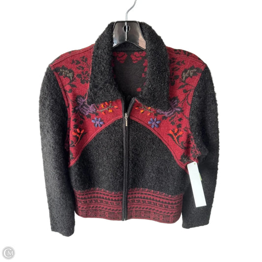 Sweater Cardigan By Clothes Mentor In Black & Red, Size: S