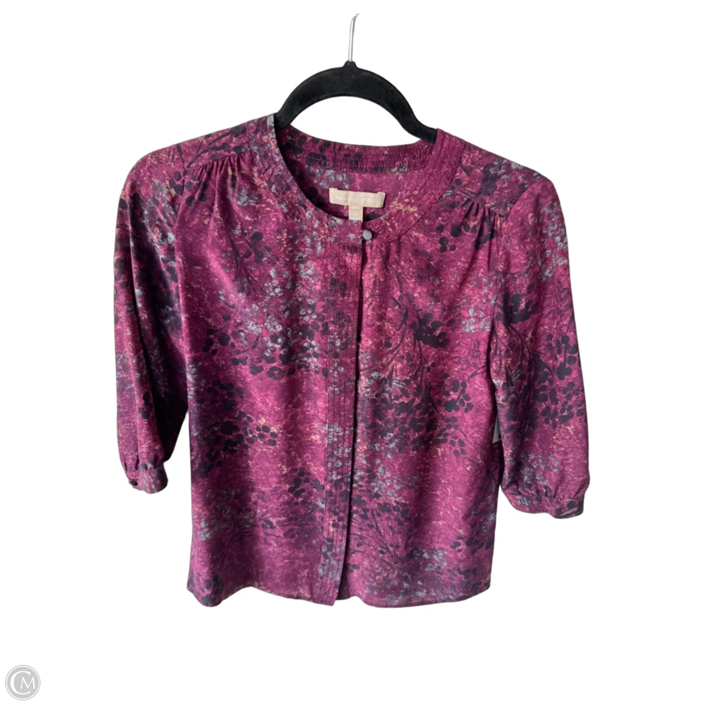 Top 3/4 Sleeve By Banana Republic In Purple, Size: Xsp