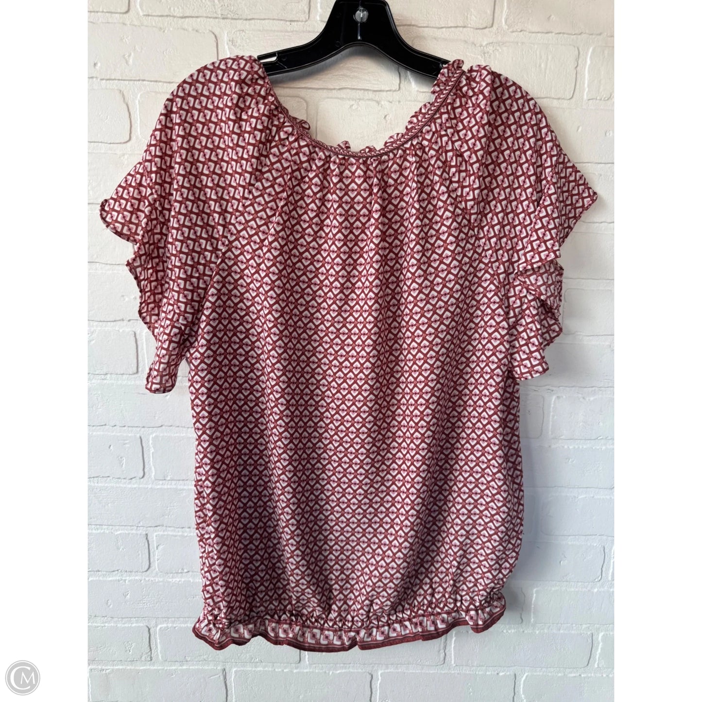 Top Short Sleeve By Max Studio In Pink & Red, Size: Xl