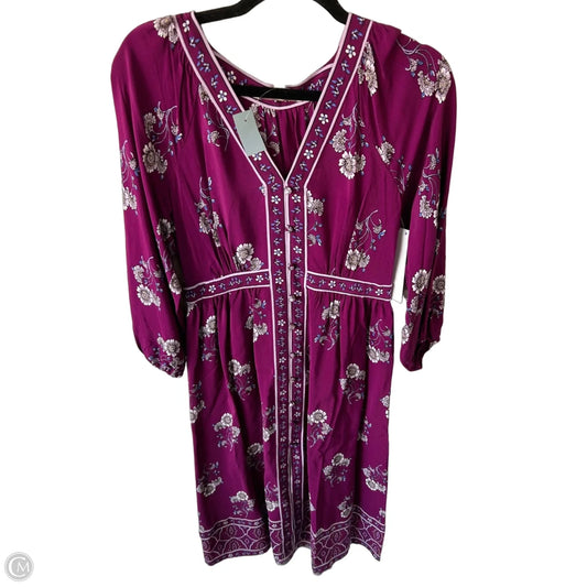 Dress Casual Midi By Loft In Purple & White, Size: Sp