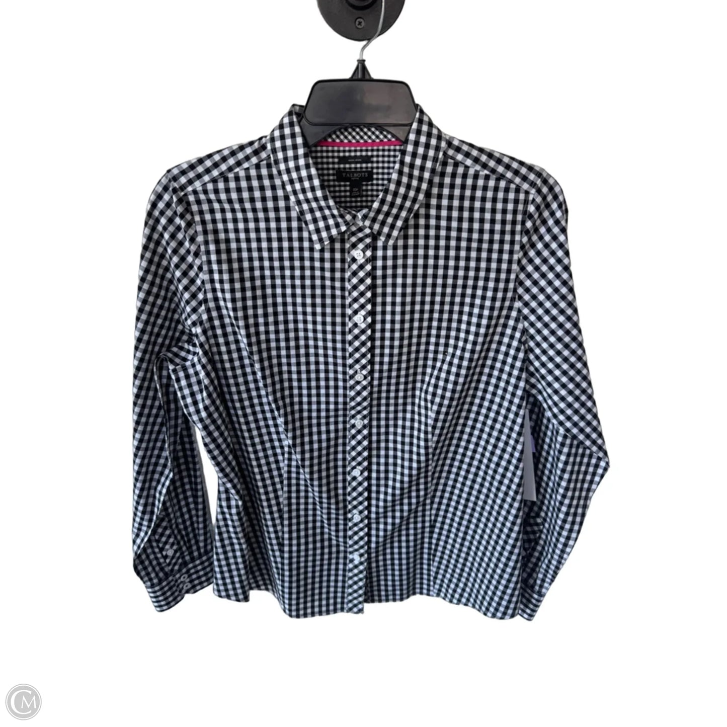 Top Long Sleeve By Talbots In Black & White, Size: Mp