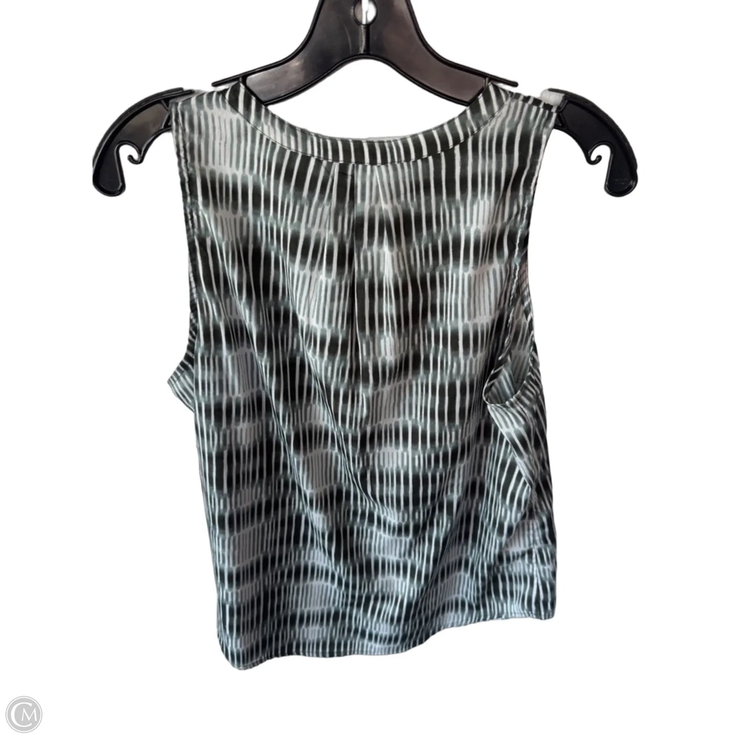 Top Sleeveless By Banana Republic In Green & White, Size: S