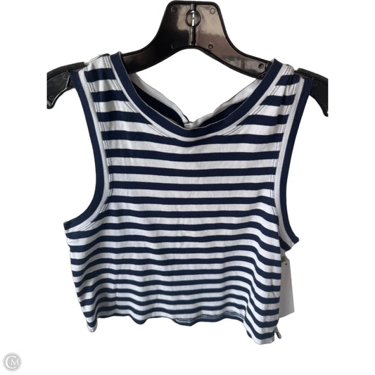 Top Sleeveless By Maeve In Blue & White, Size: Mp