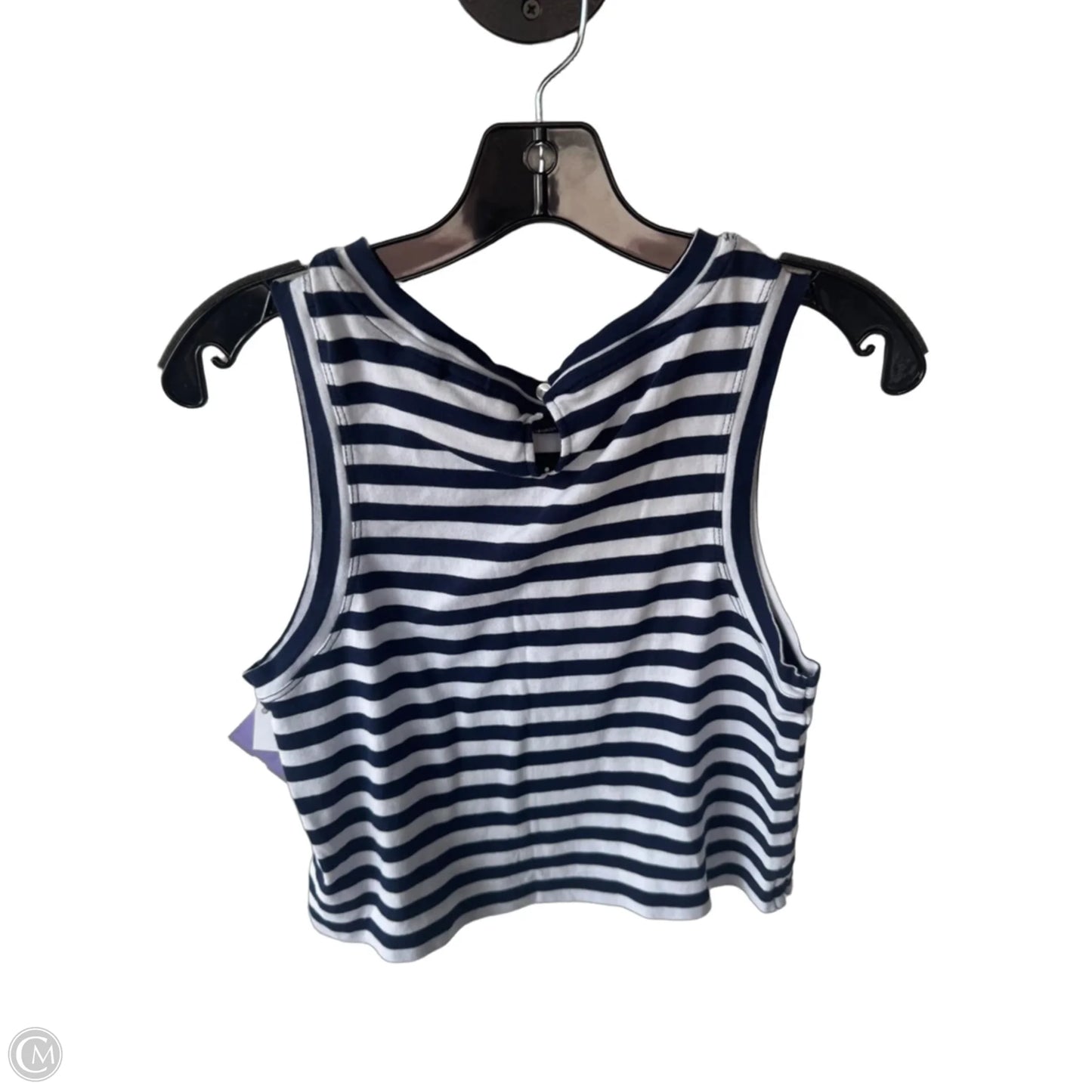 Top Sleeveless By Maeve In Blue & White, Size: Mp