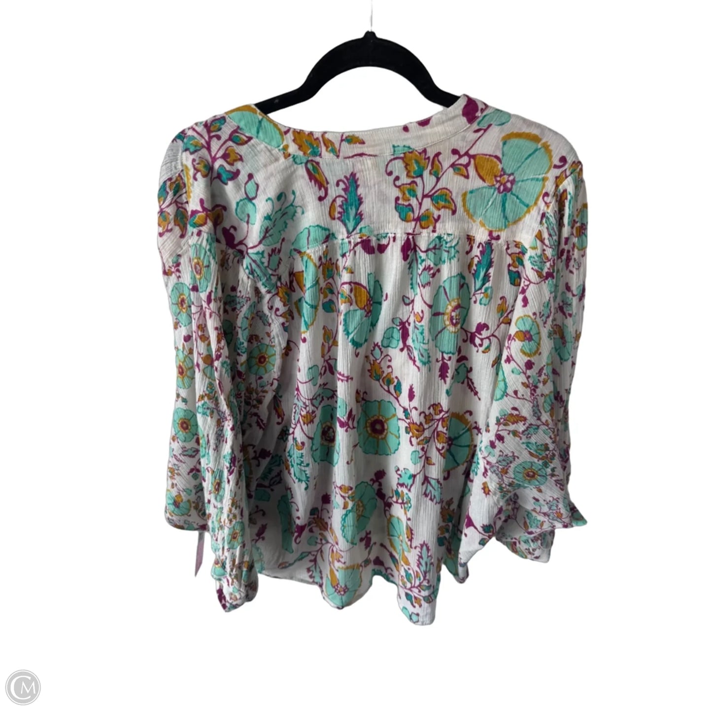Top 3/4 Sleeve By Pilcro In Blue & Purple, Size: L