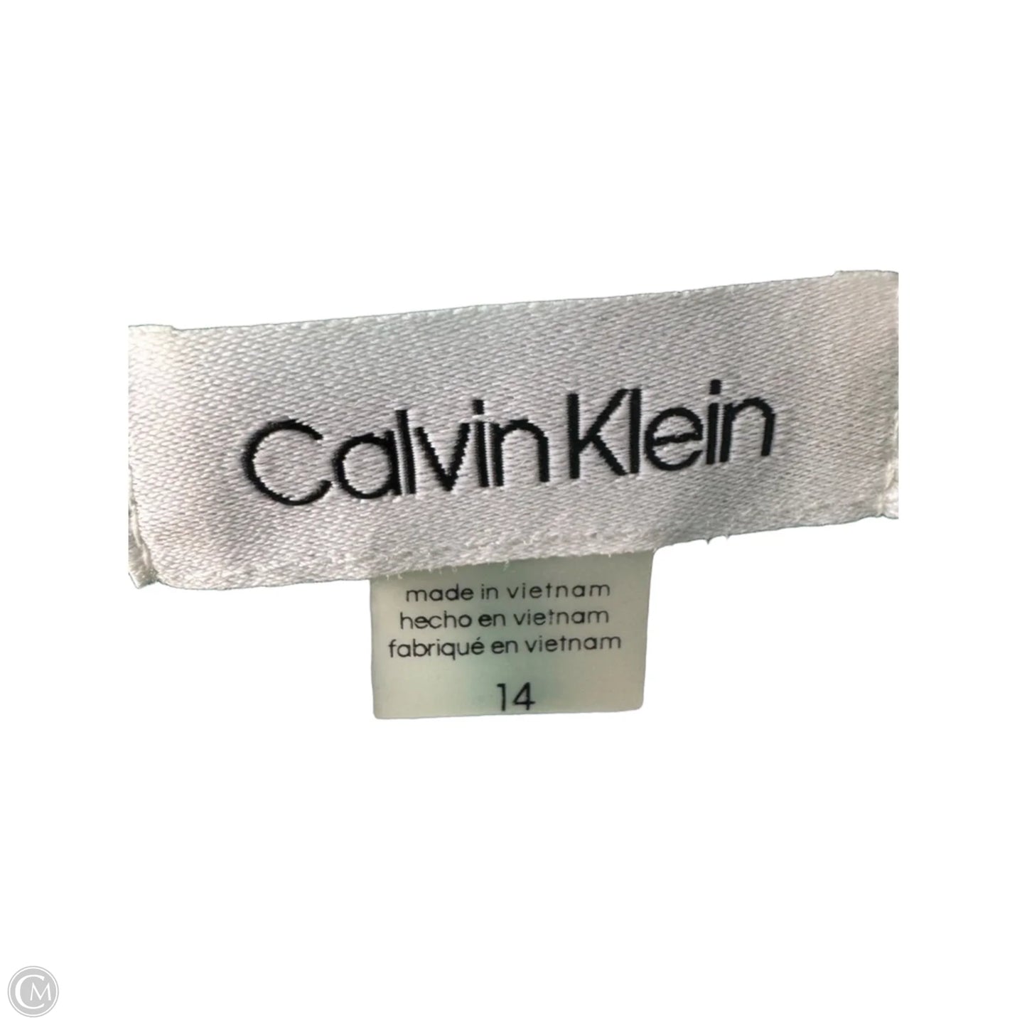 Dress Work By Calvin Klein In Green & White, Size: L