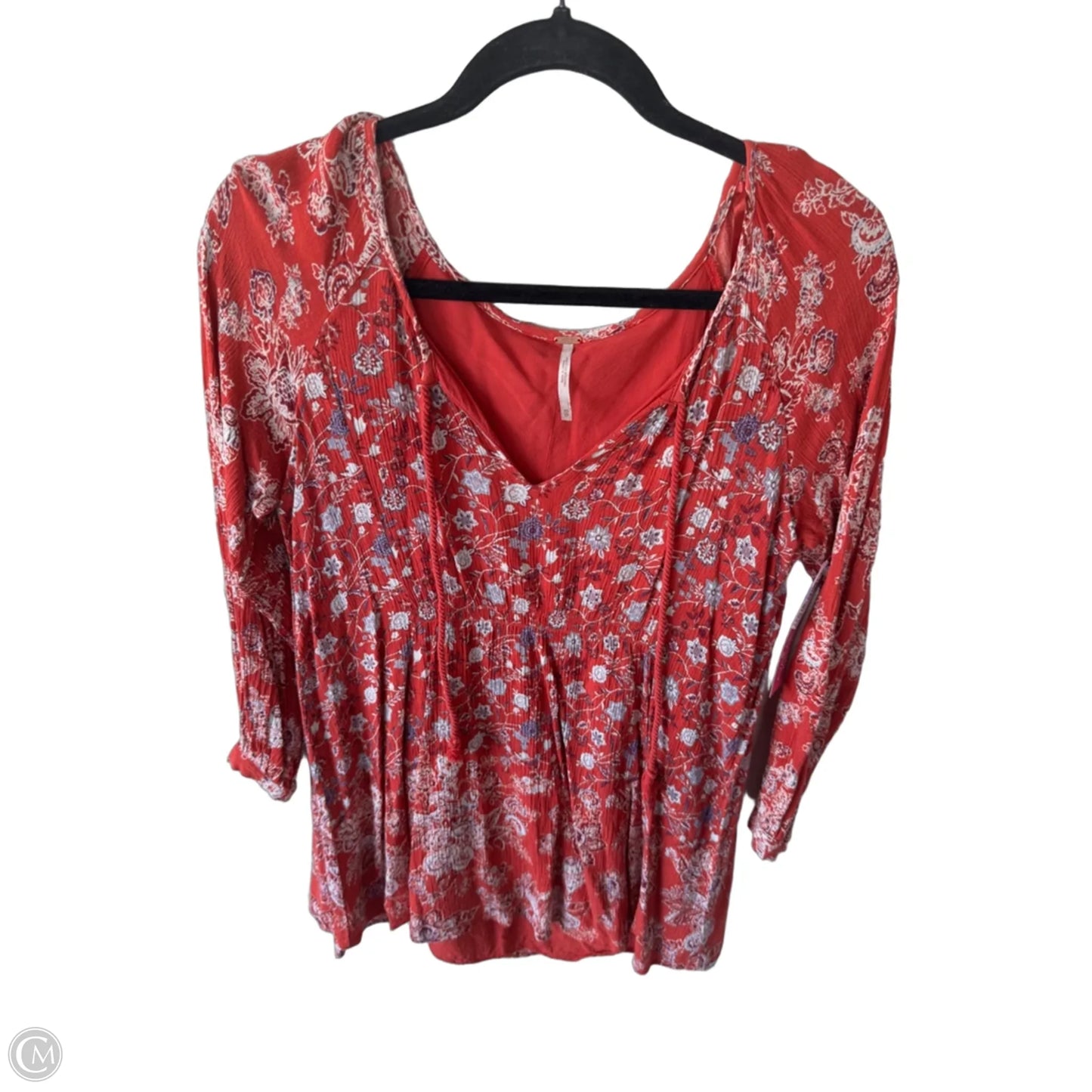 Top Long Sleeve By Free People In Orange & Purple, Size: Xs