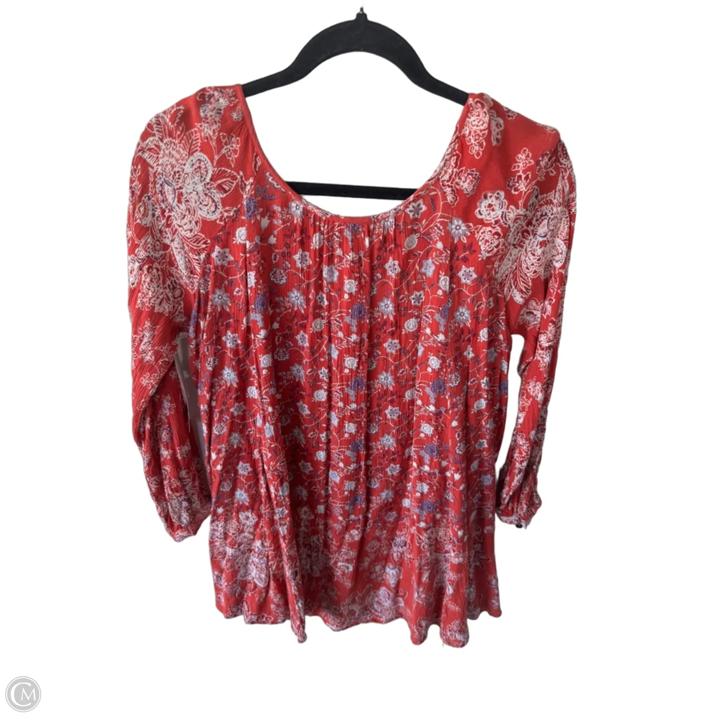 Top Long Sleeve By Free People In Orange & Purple, Size: Xs