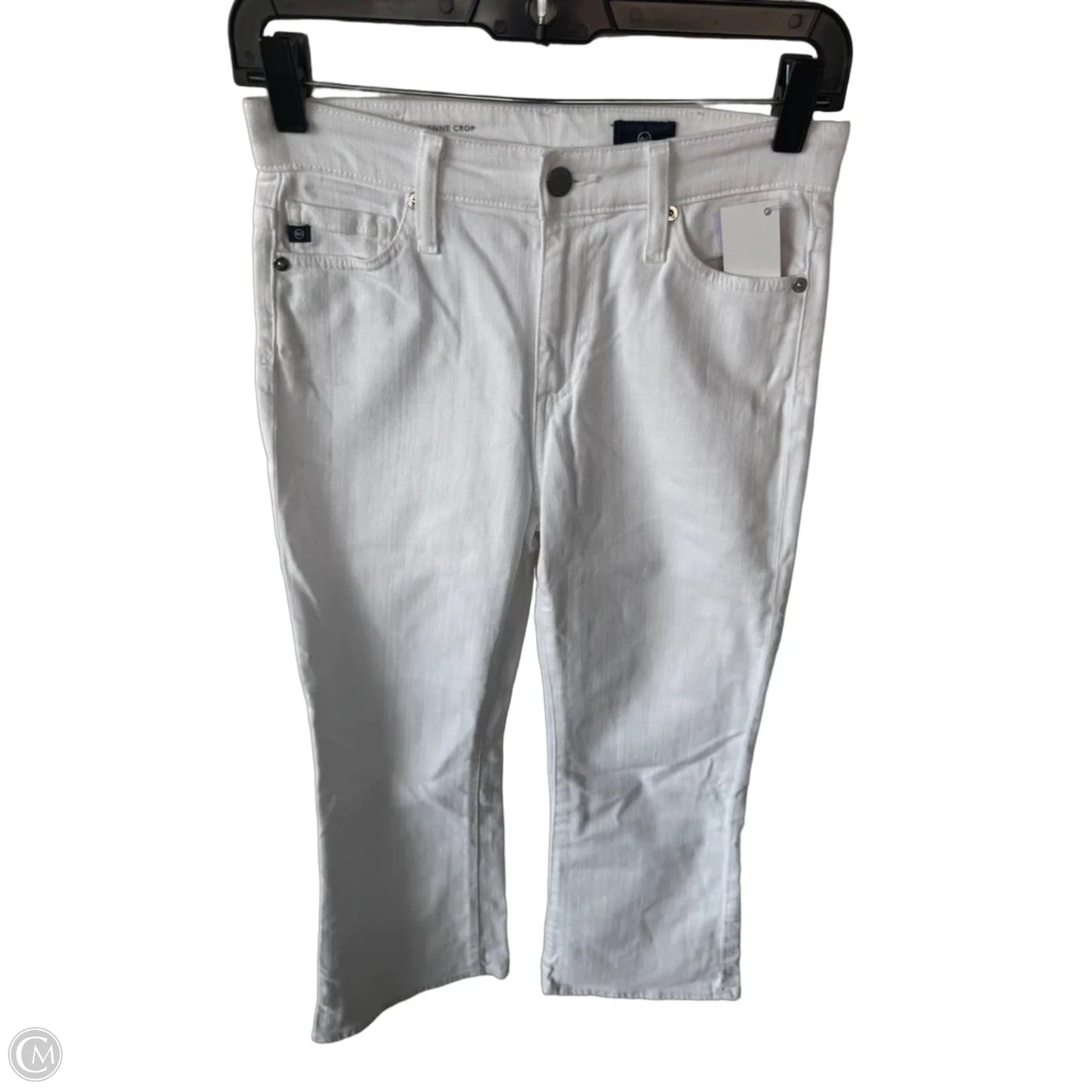 Jeans Cropped By Adriano Goldschmied In White Denim, Size: 2